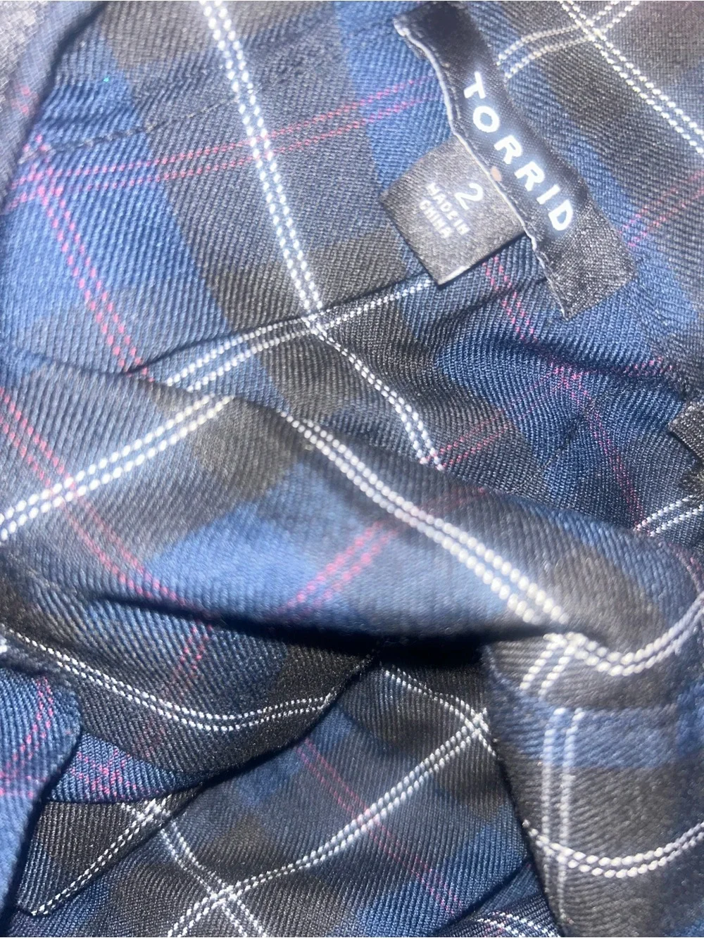 torrid plus size 2  Navy Plaid Circle Skater Skirt NWOT